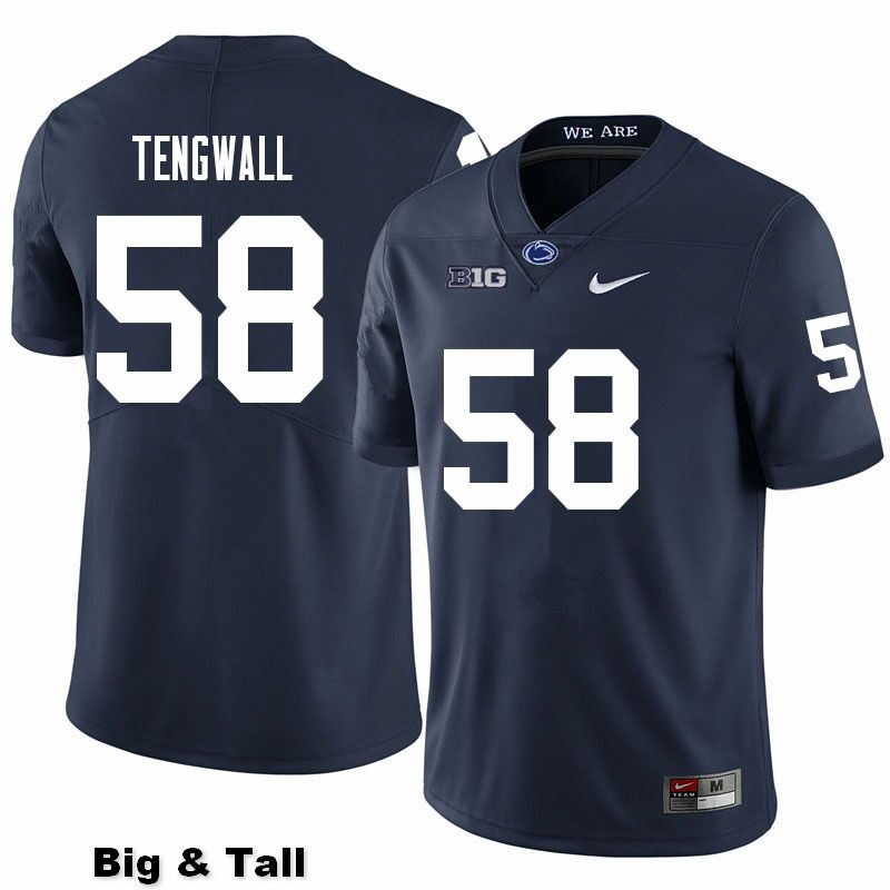 NCAA Nike Men's Penn State Nittany Lions Landon Tengwall #58 College Football Authentic Big & Tall Navy Stitched Jersey JZO7598DG